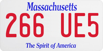 MA license plate 266UE5