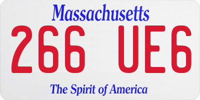MA license plate 266UE6