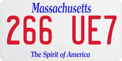 MA license plate 266UE7