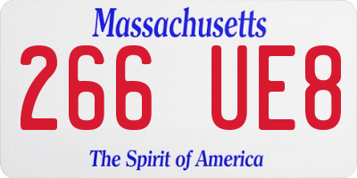 MA license plate 266UE8