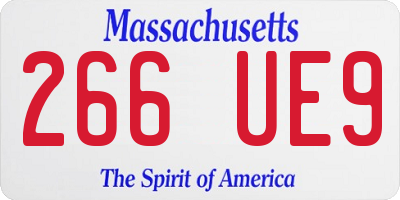 MA license plate 266UE9