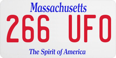 MA license plate 266UF0