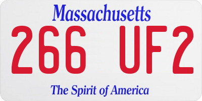 MA license plate 266UF2