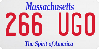 MA license plate 266UG0