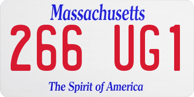 MA license plate 266UG1