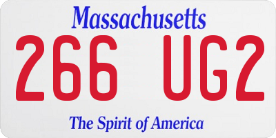 MA license plate 266UG2