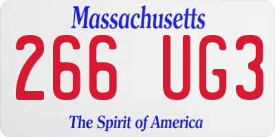 MA license plate 266UG3