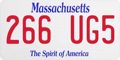MA license plate 266UG5