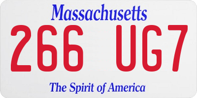 MA license plate 266UG7