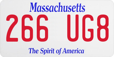 MA license plate 266UG8