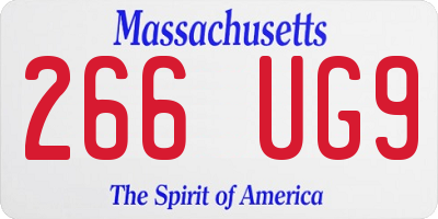 MA license plate 266UG9