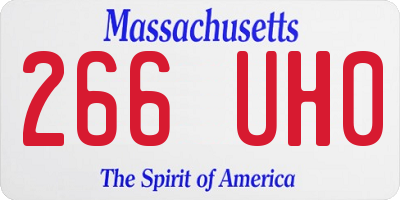 MA license plate 266UH0