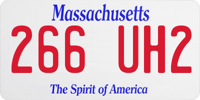 MA license plate 266UH2