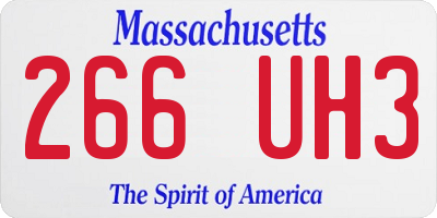 MA license plate 266UH3