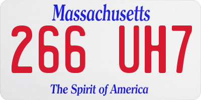 MA license plate 266UH7
