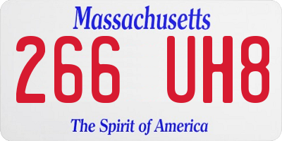 MA license plate 266UH8