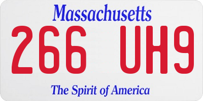 MA license plate 266UH9