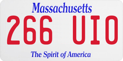 MA license plate 266UI0