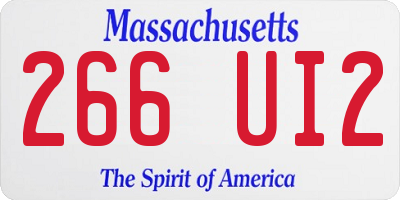 MA license plate 266UI2