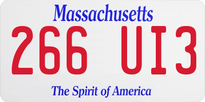 MA license plate 266UI3