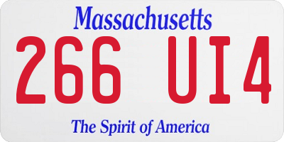 MA license plate 266UI4