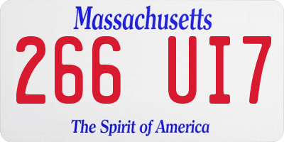 MA license plate 266UI7