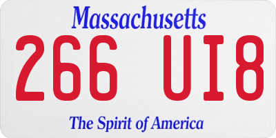 MA license plate 266UI8