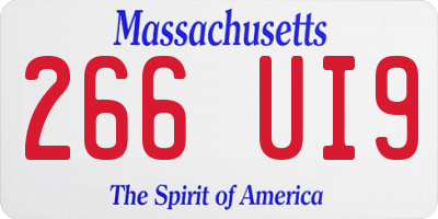 MA license plate 266UI9