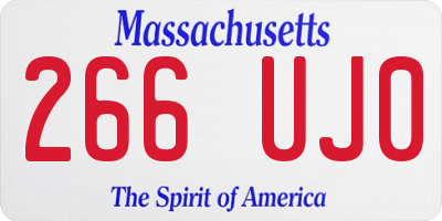 MA license plate 266UJ0