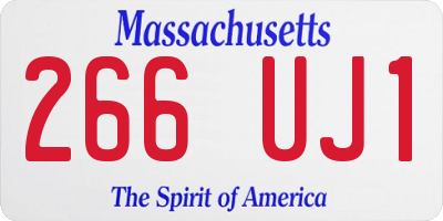 MA license plate 266UJ1
