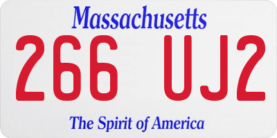 MA license plate 266UJ2