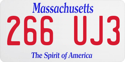 MA license plate 266UJ3
