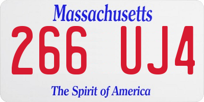 MA license plate 266UJ4