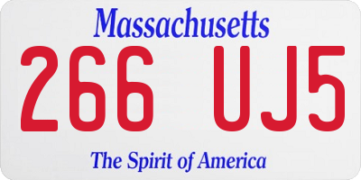 MA license plate 266UJ5
