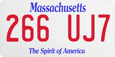 MA license plate 266UJ7
