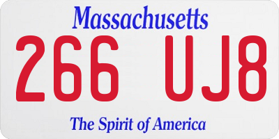 MA license plate 266UJ8