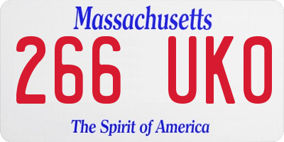 MA license plate 266UK0