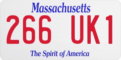 MA license plate 266UK1