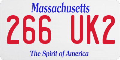 MA license plate 266UK2