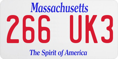 MA license plate 266UK3
