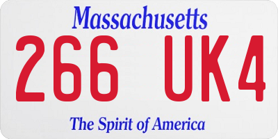 MA license plate 266UK4