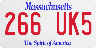 MA license plate 266UK5