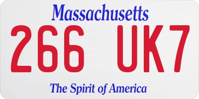 MA license plate 266UK7