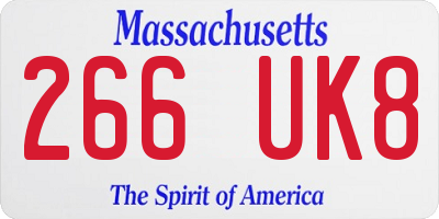 MA license plate 266UK8