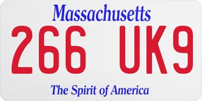 MA license plate 266UK9