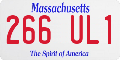 MA license plate 266UL1