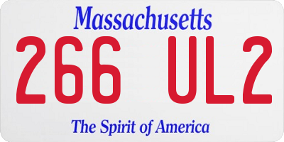 MA license plate 266UL2