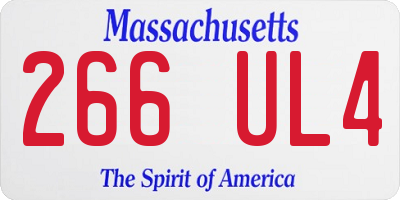 MA license plate 266UL4