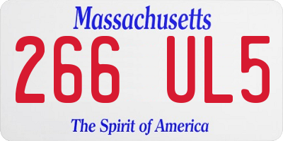 MA license plate 266UL5