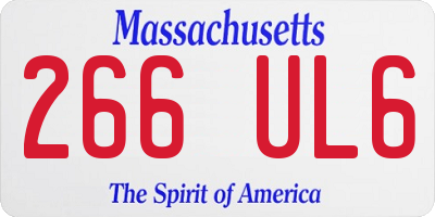 MA license plate 266UL6